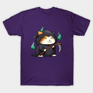 Halloween Cat Grim Reaper Kitty T-Shirt